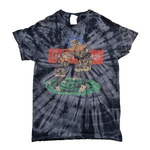 Y2K Rick And Morty Supreme Shirt Mens SM Black Tie Dye Parody Fader Graphic 00's